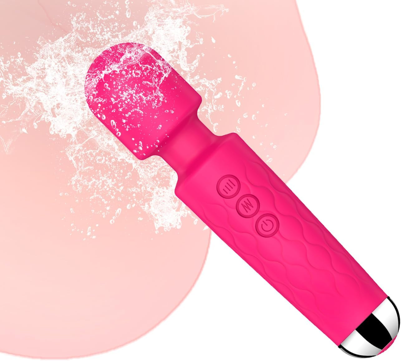 Auvrah Rechargeable Wand — 8-Speed Waterproof Vibrator(Rose Red)
